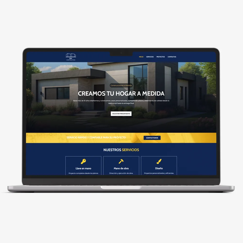 Captura del proyecto BM Constructora